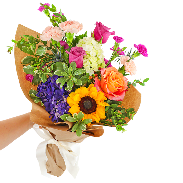Seasonal Blooms Wrapped Bouquet